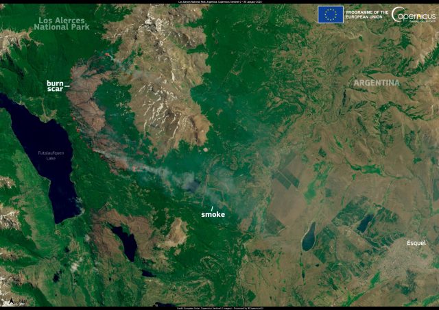 2024 Argentina wildfires Aerial view of smoke rising from burning forests and farmland in Northern Argentina during the 2024 wildfire crisis.