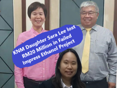 KNM Group Execs Charged in THB2.7B Bond Scandal Gan Siew Liat and husband leaving a Kuala Lumpur courthouse after being charged with insider trading related to KNM Group's Impress Ethanol bond scandal.