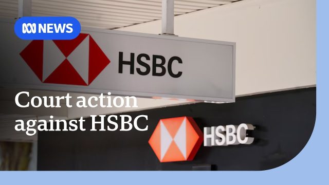 Hsbc Asic 2022 Enforcement Action HSBC bank building exterior with Australian regulatory documents in foreground