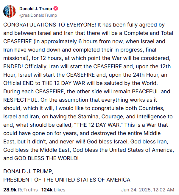 Iran Israel Ceasefire June 2025 Iran Israel Ceasefire June 2025