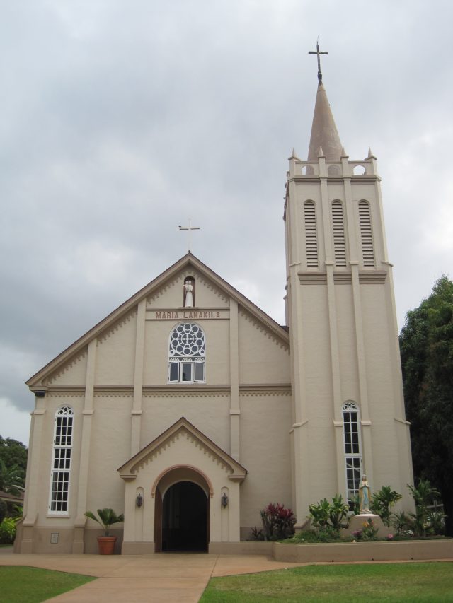 Maria Lanakila Church and banyan tree endure Maui wildfires partially damaged Maria Lanakila Catholic Church stands intact amid charred landscape and debris from the Maui wildfire in Lahaina.