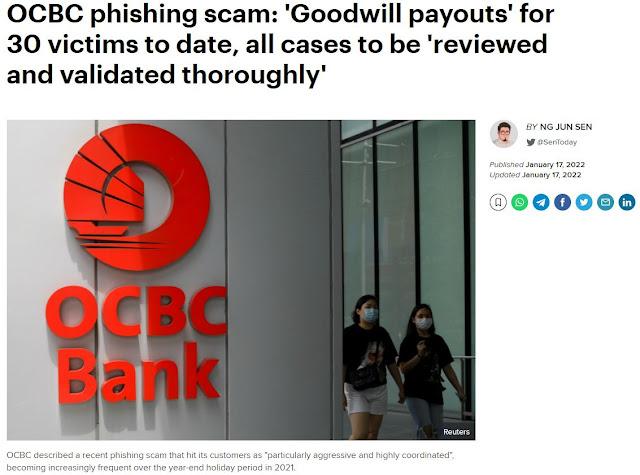 Ocbc Goodwill Payout Singapore 2022 OCBC bank branch exterior in Singapore with customers entering and exiting the building