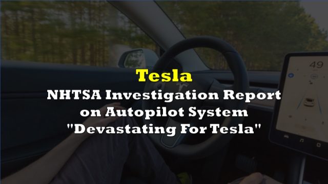 Tesla Autopilot Nhtsa Investigation Emergency Vehicles A Tesla vehicle with Autopilot engaged approaches a police car with flashing lights on a highway at night.