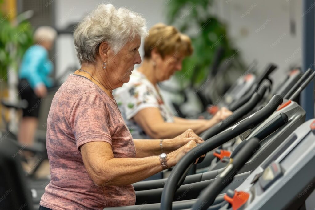 Older Adult On A Treadmill